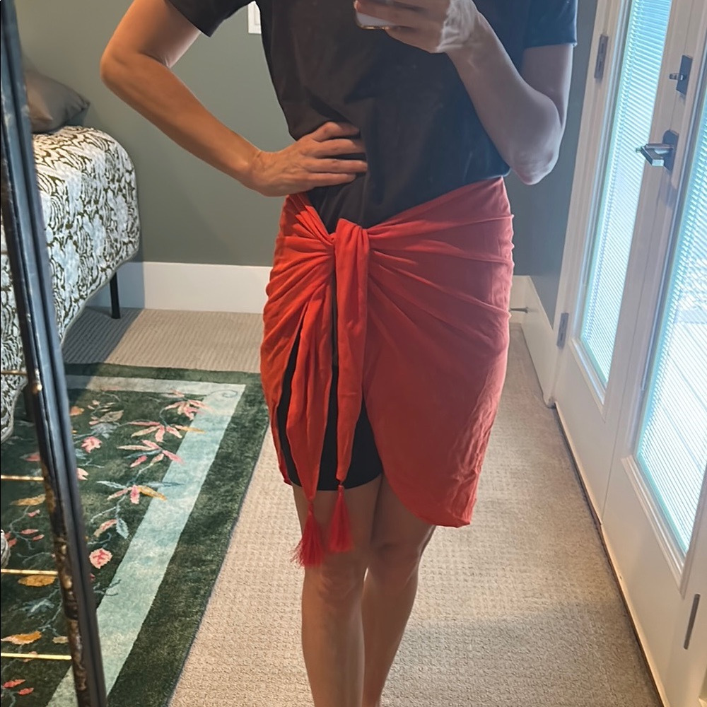 Knee-Length Wrap Sarong with Tie Front
